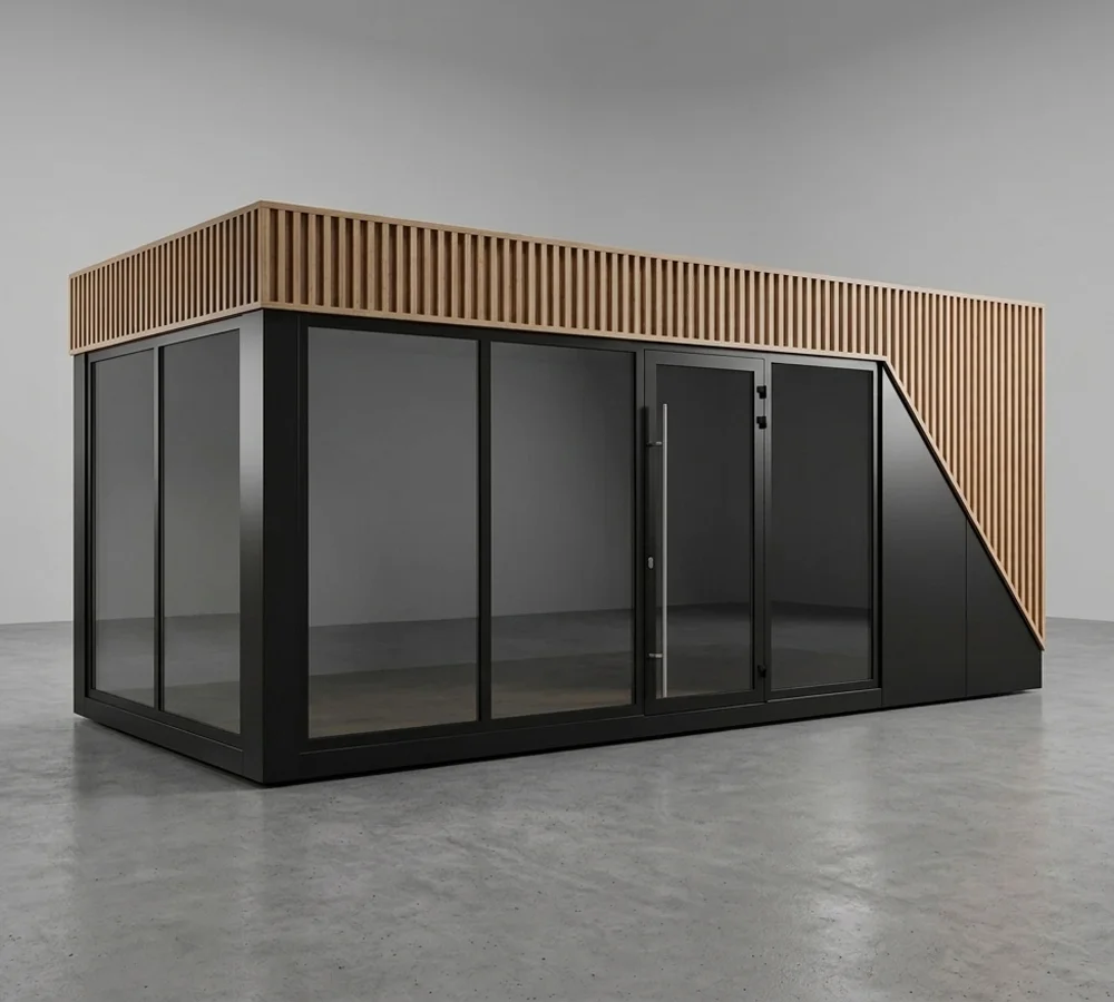 Pawilon modułowy STAGO VIEW — bryła z panoramicznymi narożnikami